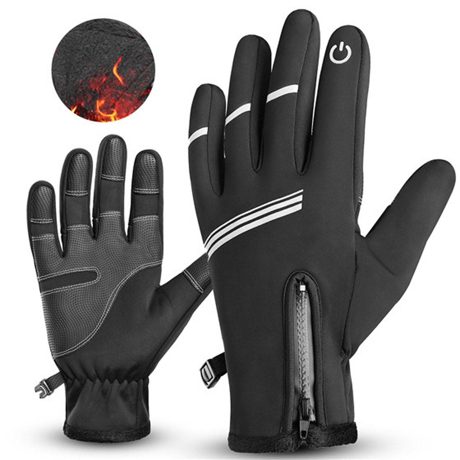 Thermal Fleece Waterproof Cycling Gloves - Touchscreen, Winter Sports, Skiing, Climbing, Motorcycle, Bicycle Secondary image