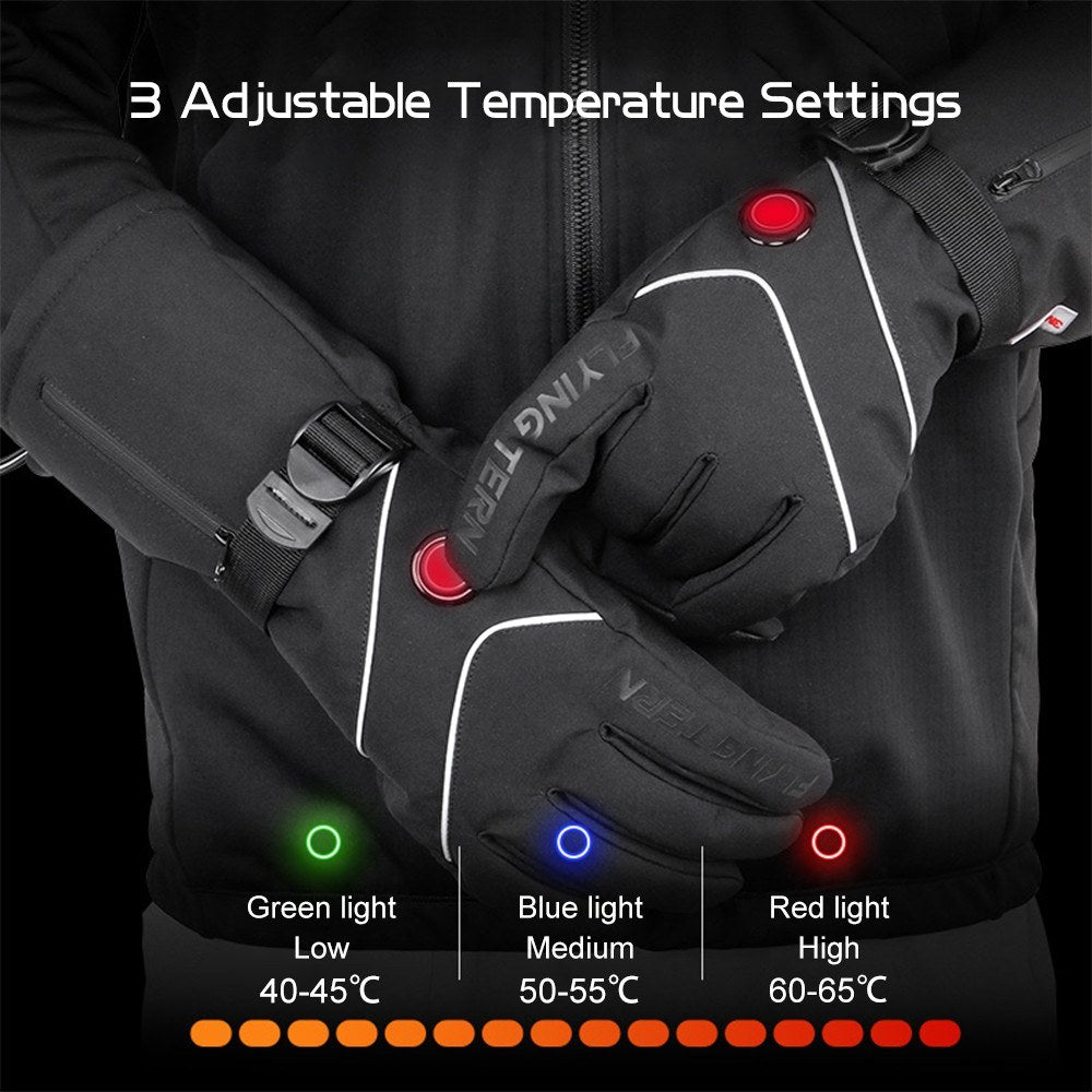 Heated Gloves Battery Powered Touchscreen Waterproof Winter Ski Climbing Hiking Cycling