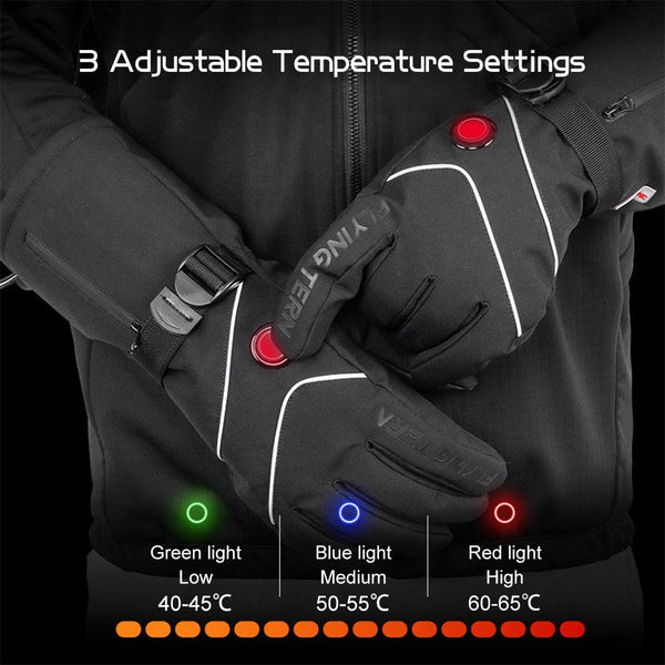 Heated Gloves Battery Powered Touchscreen Waterproof Winter Ski Climbing Hiking Cycling
