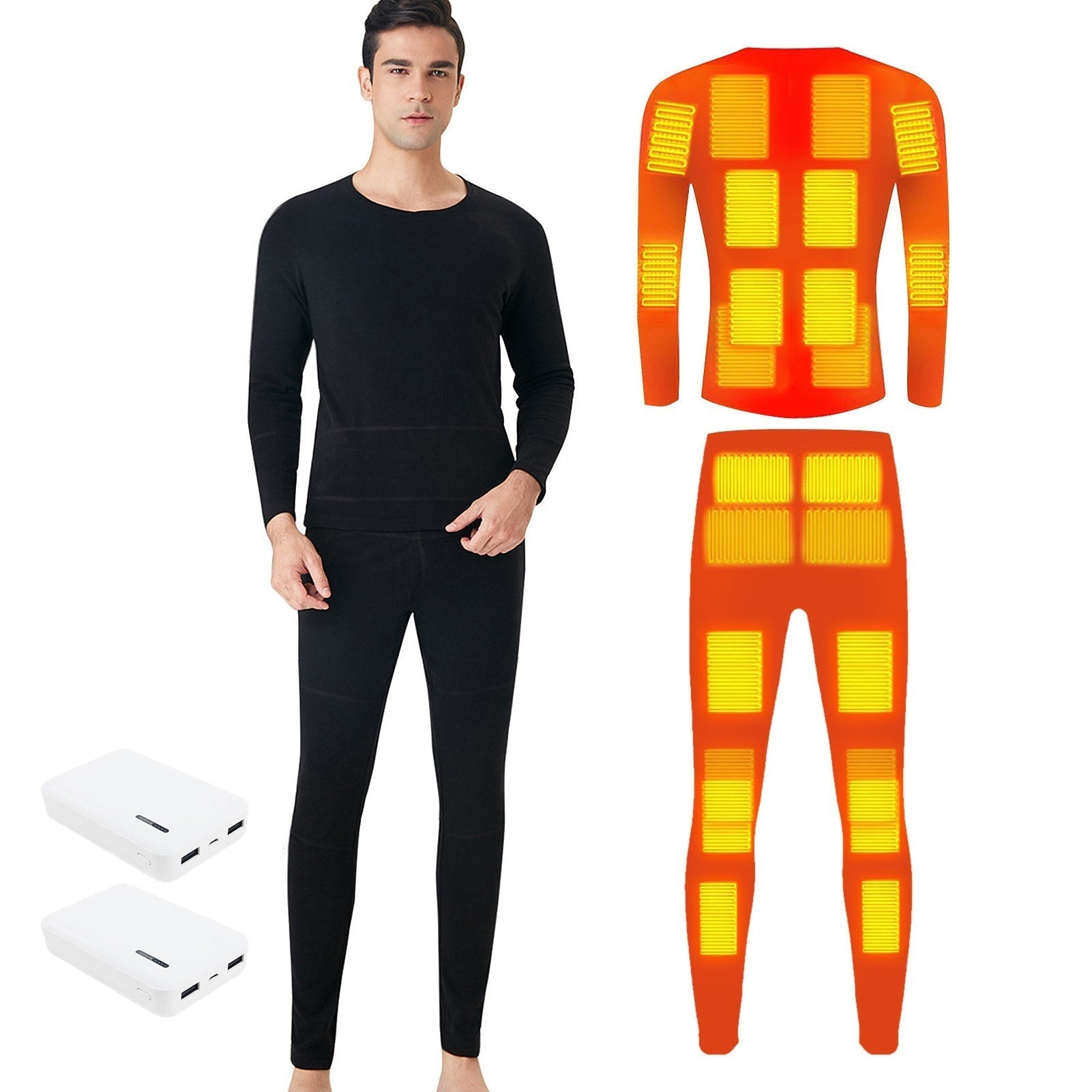Women's USB Heated Underwear Set: 24-Zone Electric Heating, App-Controlled, 5 Temperature Settings for Winter Warmth