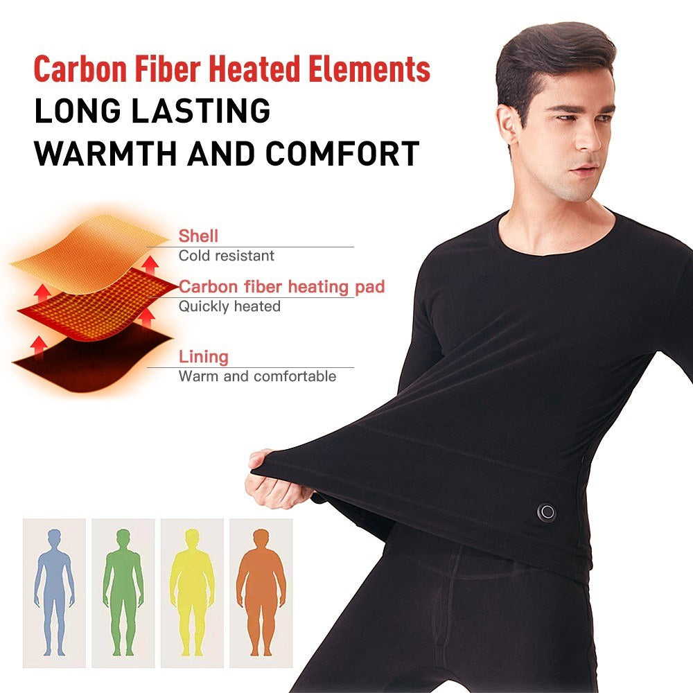 Women's USB Heated Underwear Set: 24-Zone Electric Heating, App-Controlled, 5 Temperature Settings for Winter Warmth