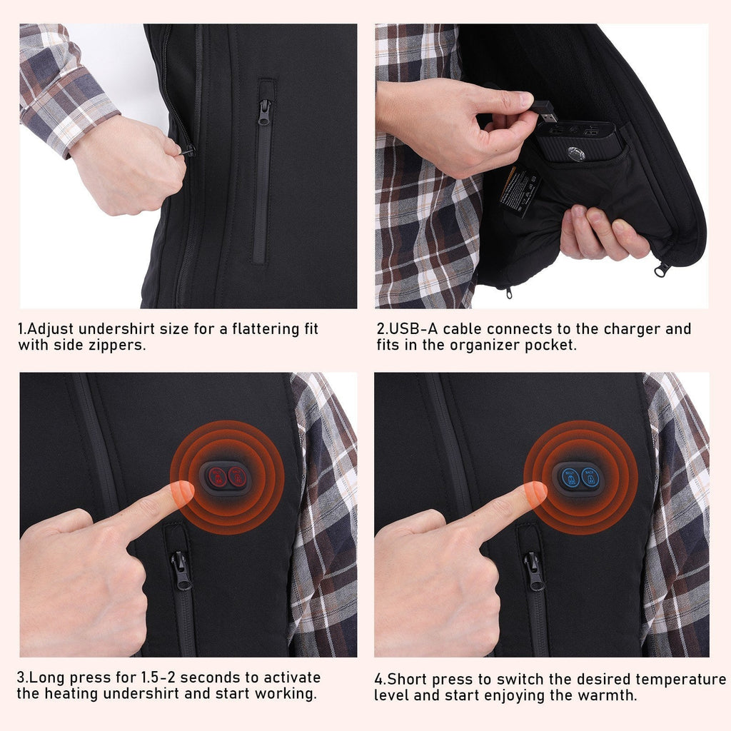 Heated Vest for Men & Women Adjustable Winter Coat Outdoor Travel Sports Heating Clothing