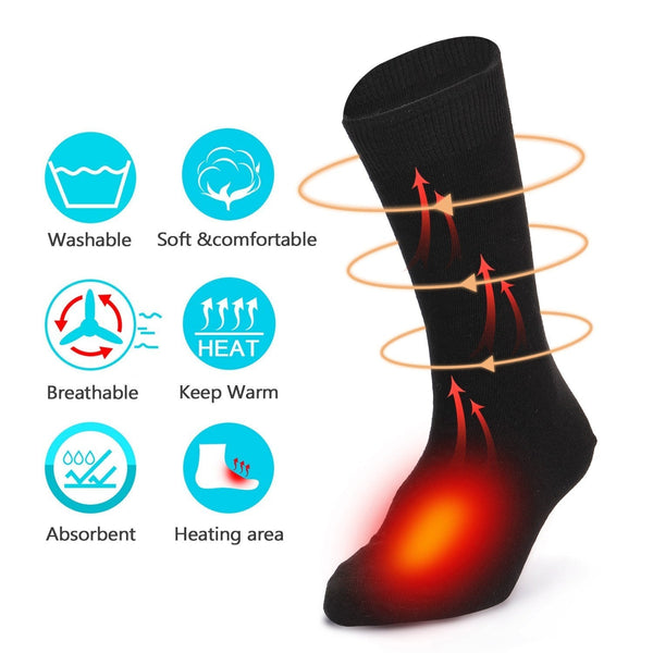 Battery Heated Socks for Outdoor Cold Weather - Ideal for Riding, Camping, Hiking, Motorcycle