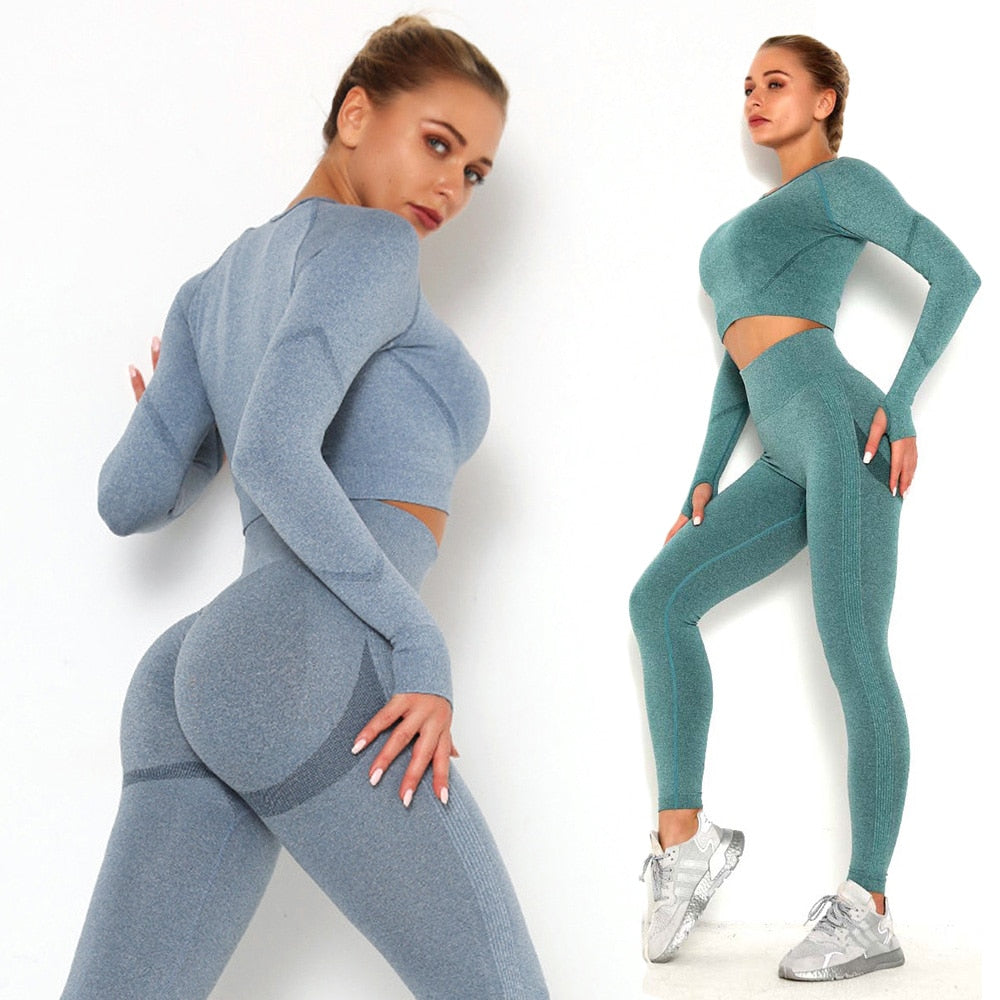 Quick-drying Sexy Ladies' Breathable Seamless Nylon Yoga Outfit Main image
