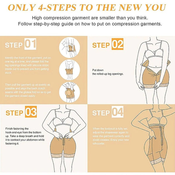 Women High Waist Body Shaper Butt Lifter Firm Control Shapewear Boyshorts