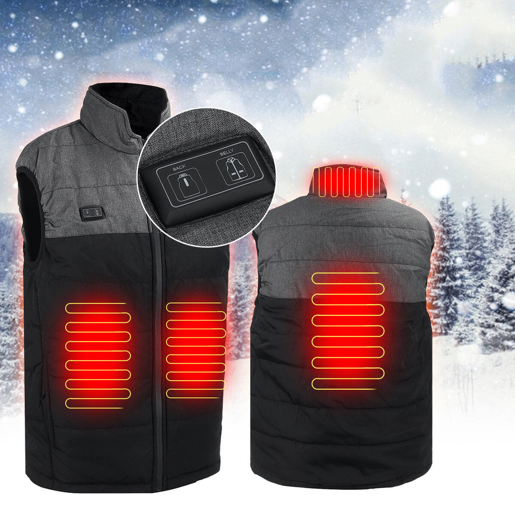 Men's Lightweight Heated Vest - Four Zone Electric Heating, Windproof, Winter Warmth