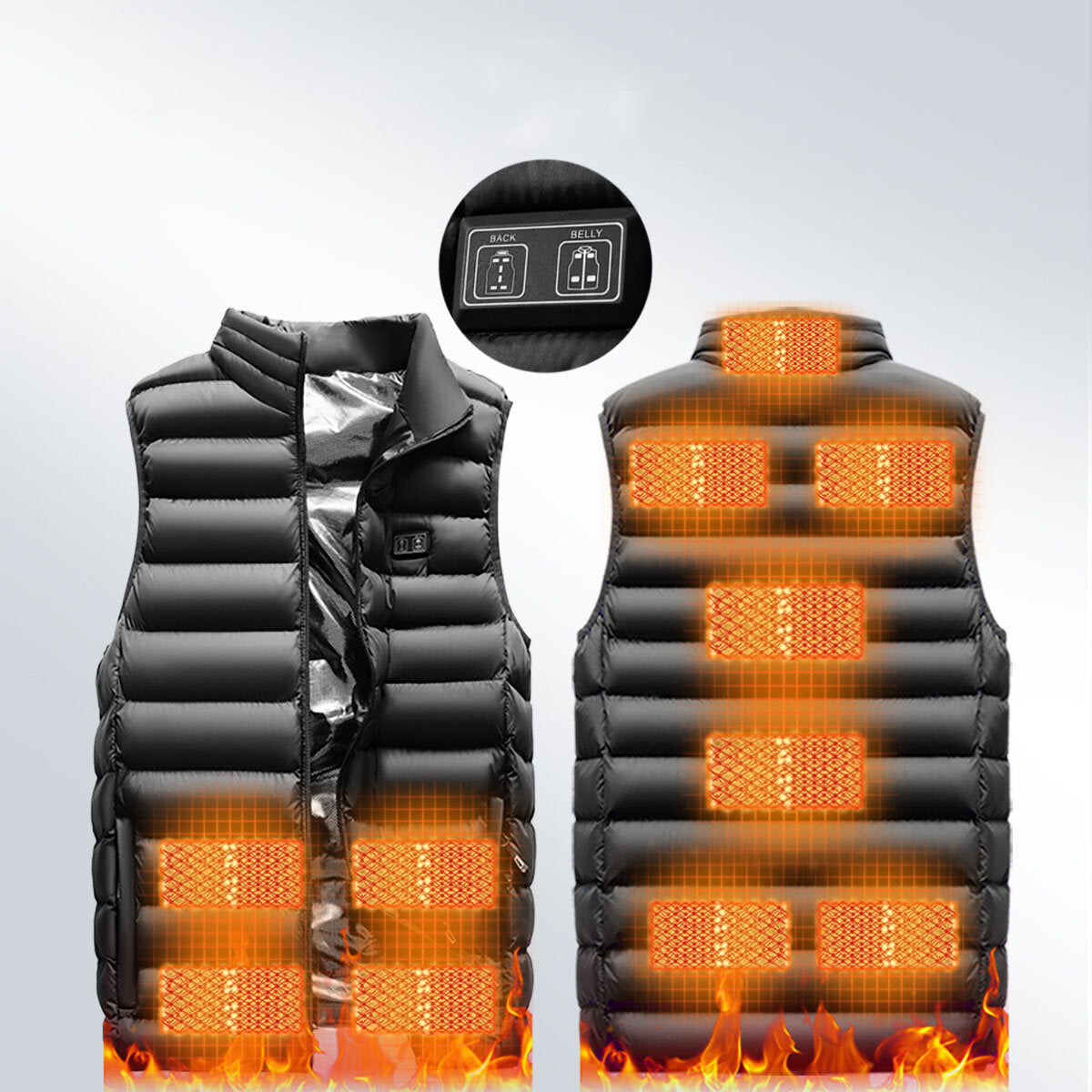 Graphene Electric Heating Vest, USB-Powered, 11 Zones, Thermostat Control, Winter Warmth Main image