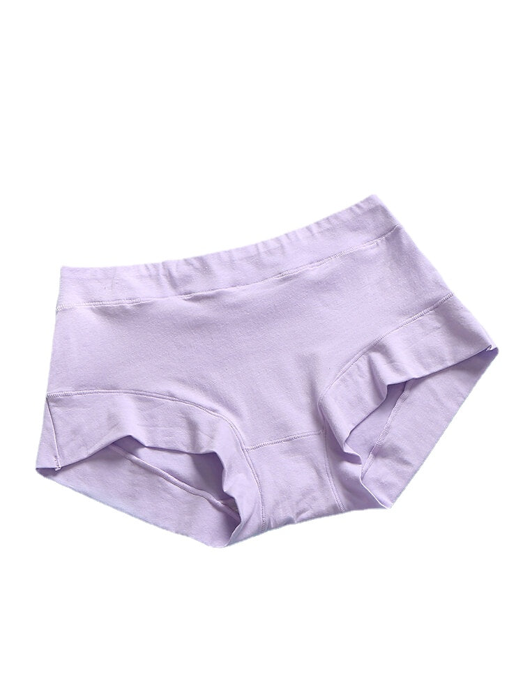 Women's Seamless Cotton Mid Waist Breathable Panties - Multi Color