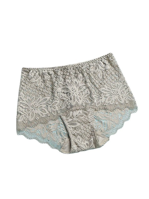 Women's Floral Lace Mid Waist Breathable Panties