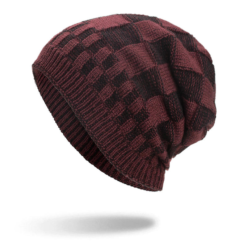 Winter Warm Coral Fleece Thicken Beanie Caps Outdoor Double Layers Knitted Hat Secondary image