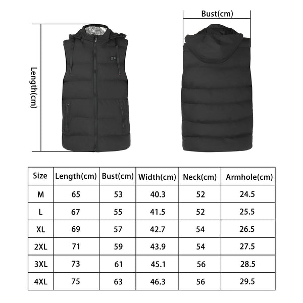 USB Heated Vest with 11 Zones for Men & Women - Warm Winter Electric Thermal Jacket