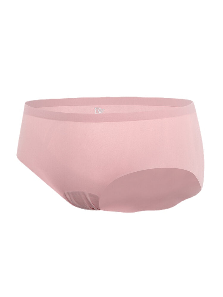 Women's Seamless Soft Mid Waist Panties - Comfy Elastic Solid Color