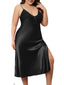 Women's Sexy Maxi Sheath Dress with Split Bow - Solid Color Party Slip Dress