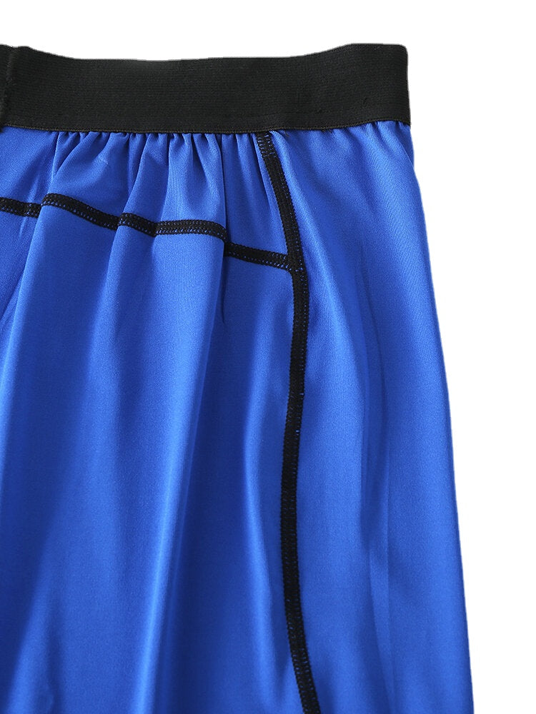 Men Stretch Slim Sport Quick Dry Pocket Mid Waist Breathable Thin Fitness Shorts
