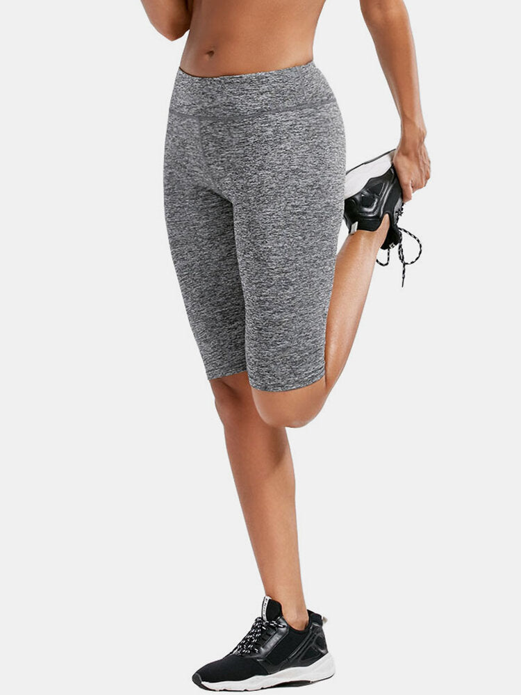 Solid Color Women Dry Quickly High Waist Biker Shorts For Running Yoga Main image