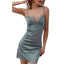 Women's Backless Lace Satin Nightgown - Soft Casual Pajamas for Home, Party, Daily Wear