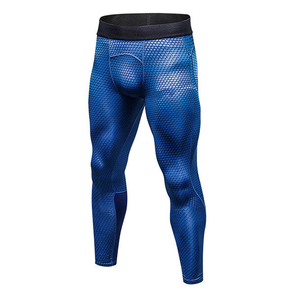 Fitness Quick Dry Stretch Tights Running Trousers Men's Casual 3D Printed Pants