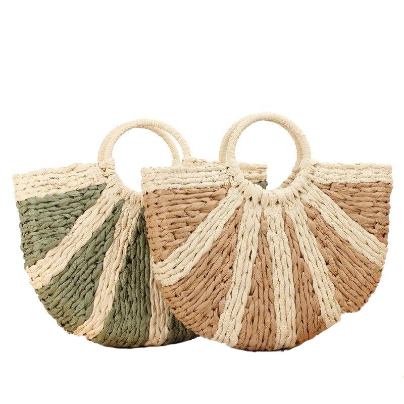 Fashionable Leisure Women's Woven Straw Handbag Solid Color Main image