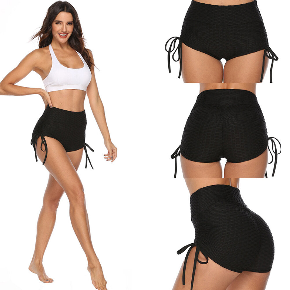 Women's High Waist Yoga Shorts Tummy Control Butt Lift High Elasticity Slim Sports Shorts Gym Workout Running Sports Activewear Secondary image