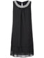 Women's Sleeveless Pure Color Crew Neck Casual Weekend Temperament Chiffon Dress