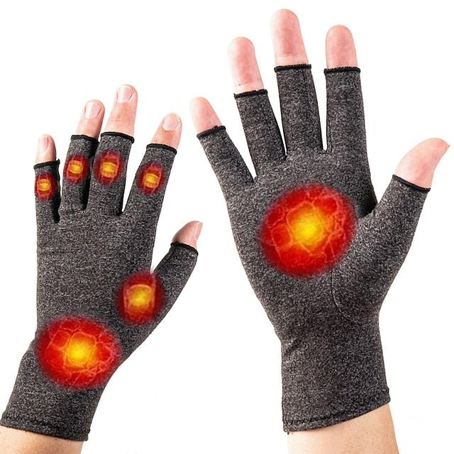 Copper Compression Gloves for Arthritis Relief, Hand Pain, Swelling & Carpal Tunnel - Fingerless Typing Support Main image