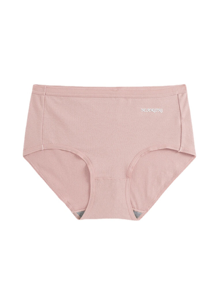 Women's Graphene Antibacterial Mid Waist Panties - Solid Color