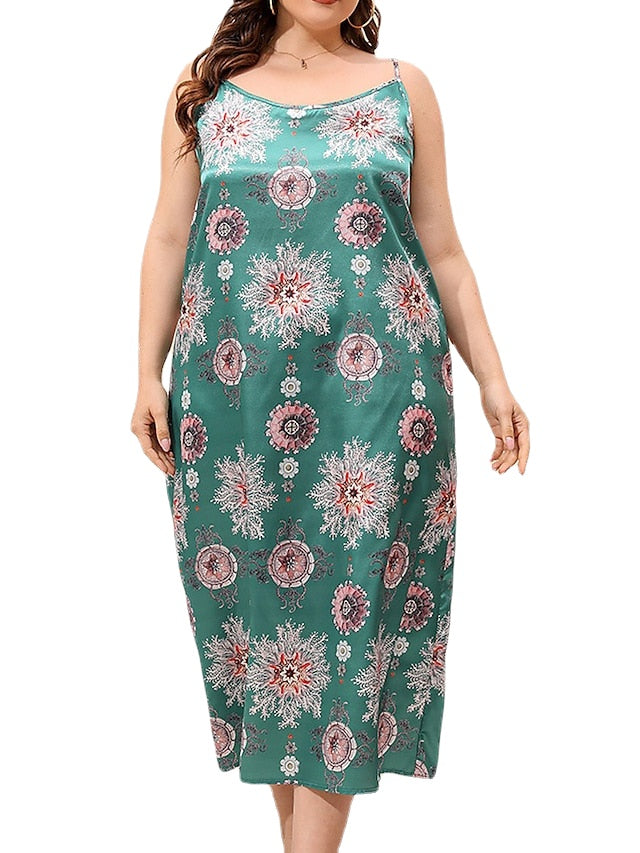 Women's Summer Dress Slip Dress Midi Dress Sexy Casual Print Graphic Strap Party Home
