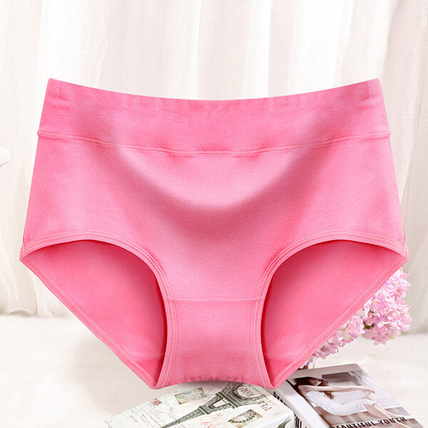 Soft Cotton Mid Waist Hip-Lifting Breathable Antibacterial Briefs