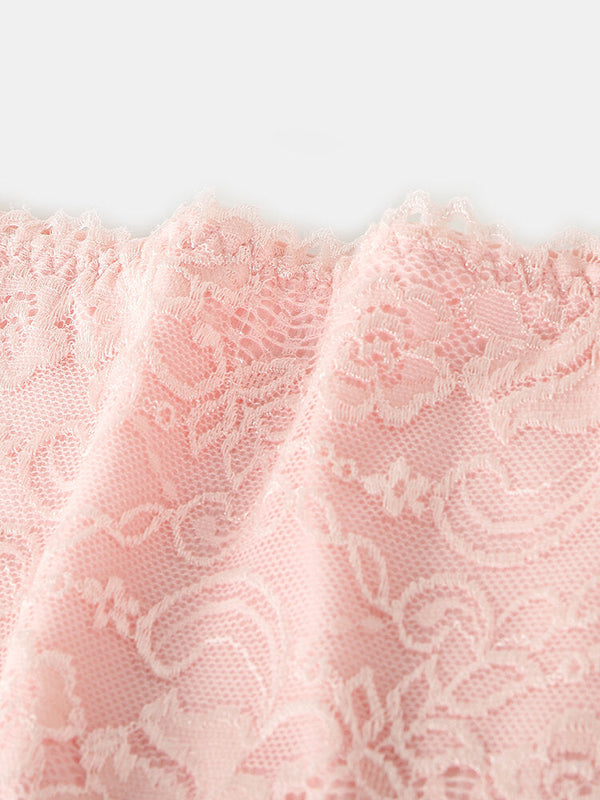 Plus Size Women's Floral Lace High Waist Cozy Panties