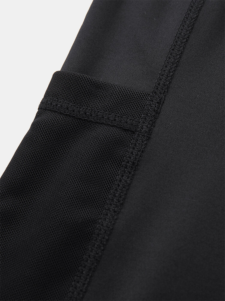 Women Solid Color Mesh Patchwork Hip Lift Sport Yoga Leggings Secondary image