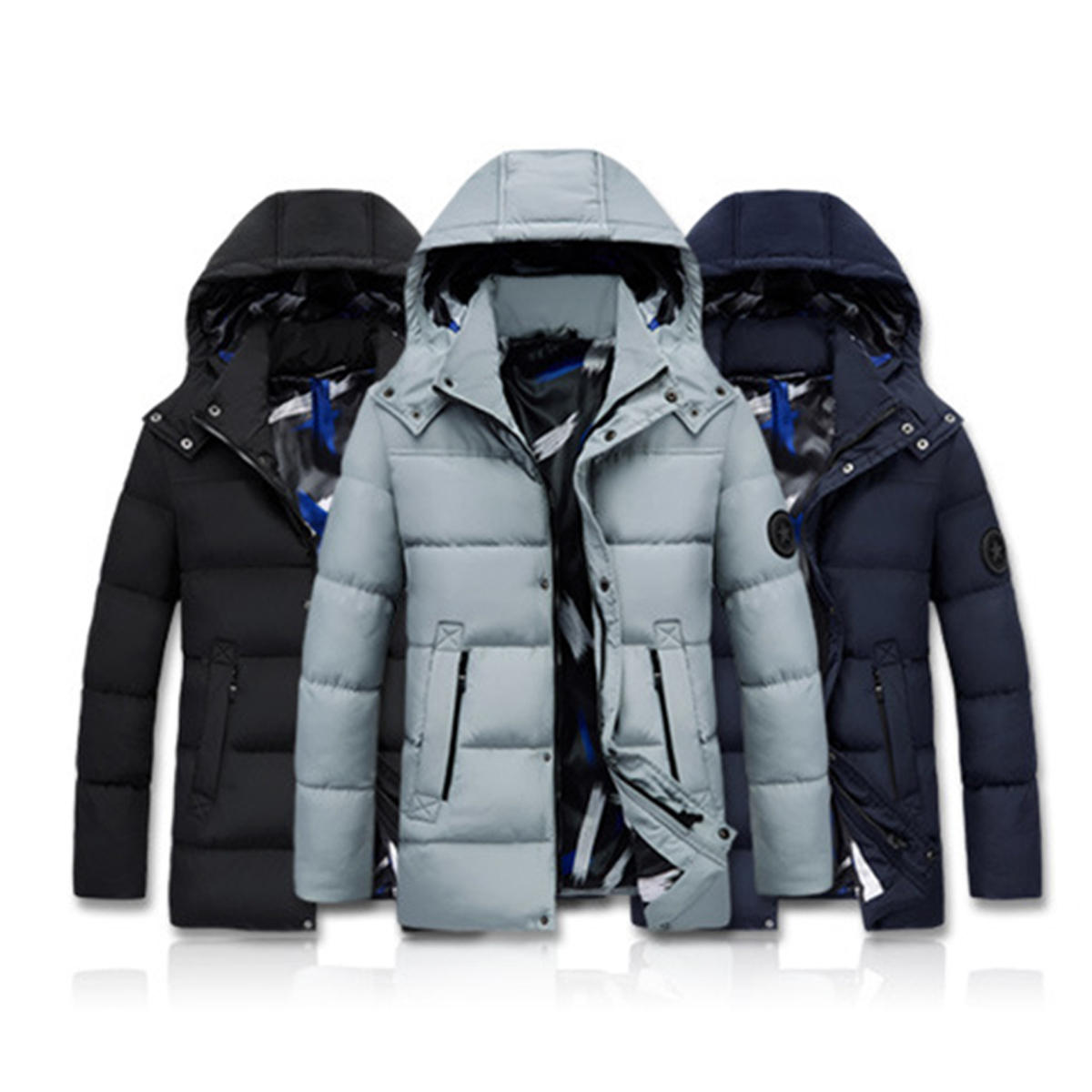 Electric Unisex Heating Hooded Coats Winter Warm Heated Jacket Detachable Cap M-5XL Secondary image
