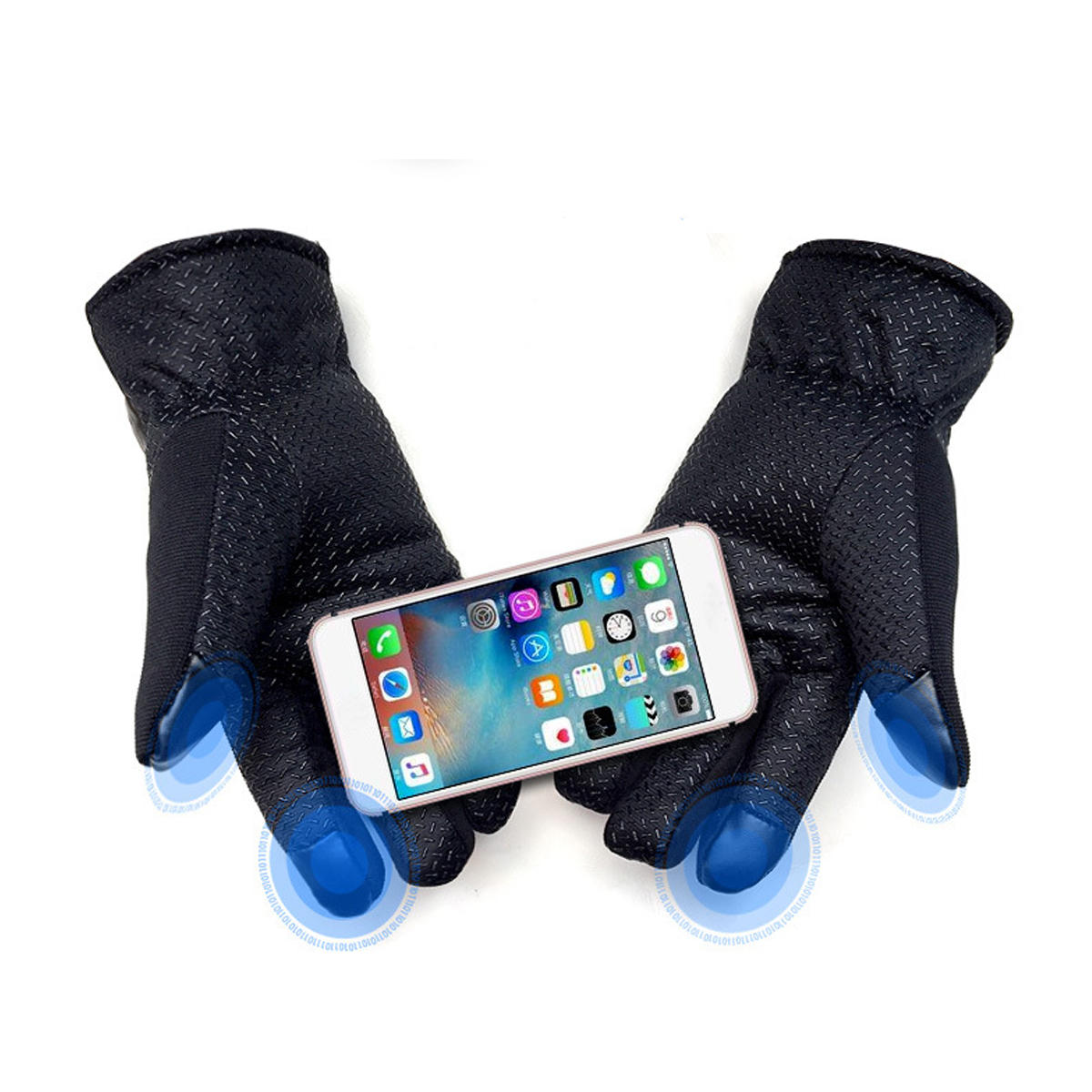 Winter Warm Unisex Touch-Screen Thermal Lined Full-finger Gloves For Smart Phones Tablets Secondary image