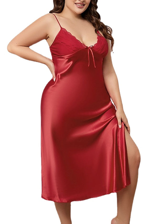 Women's Sexy Maxi Sheath Dress with Split Bow - Solid Color Party Slip Dress Main image