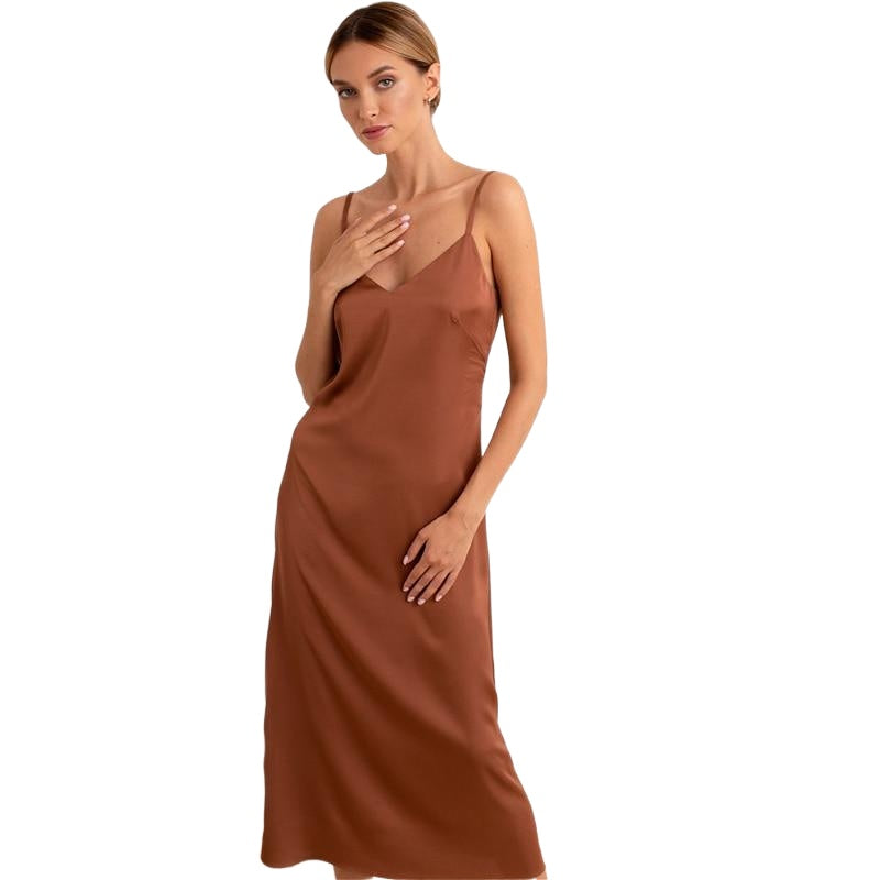 Sexy Ladies' V-neck Backless Spaghetti Strap Stain Dress For Party Main image