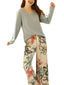 Women's V-Neck Butterfly Floral Pajama Set - Comfy Loungewear