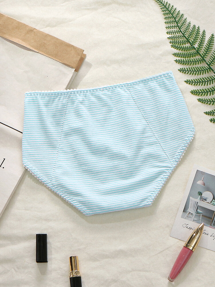 Women's Striped Antibacterial Cotton Mid Waist Panties Secondary image