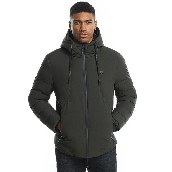 USB Heated Jacket for Warmth: Intelligent Heating, Hooded, Ideal for Work, Motorcycle, Skiing, Riding