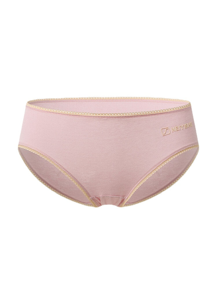 Women's Lace Cotton Mid Waist Breathable Panties