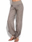 Women Casual High Waist Solid Color Button Yoga Harem Pants