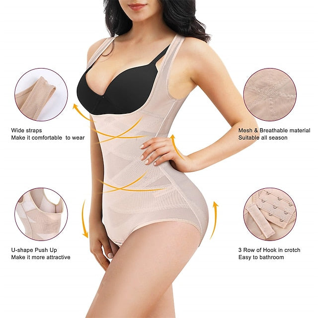 Shapewear Bodysuit for Women Tummy Control Butt Lifter Panty Hi-Waist Trainer Stomach Body Shaper Slimming Girdles