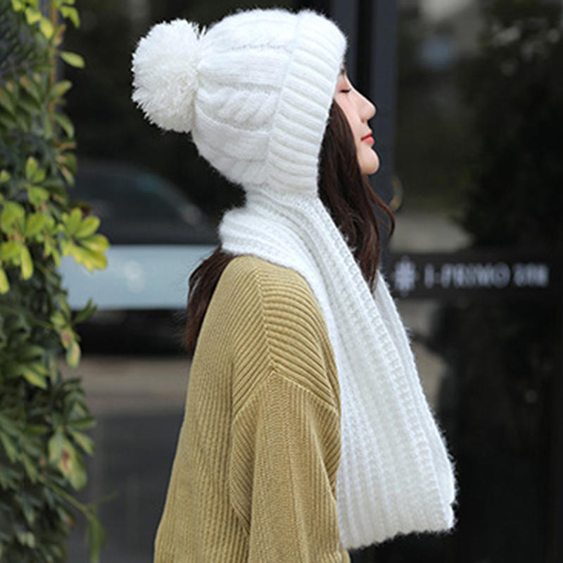Women's Winter Knit Beanie Hat with Scarf & Earmuffs - Windproof Ski Cap Secondary image