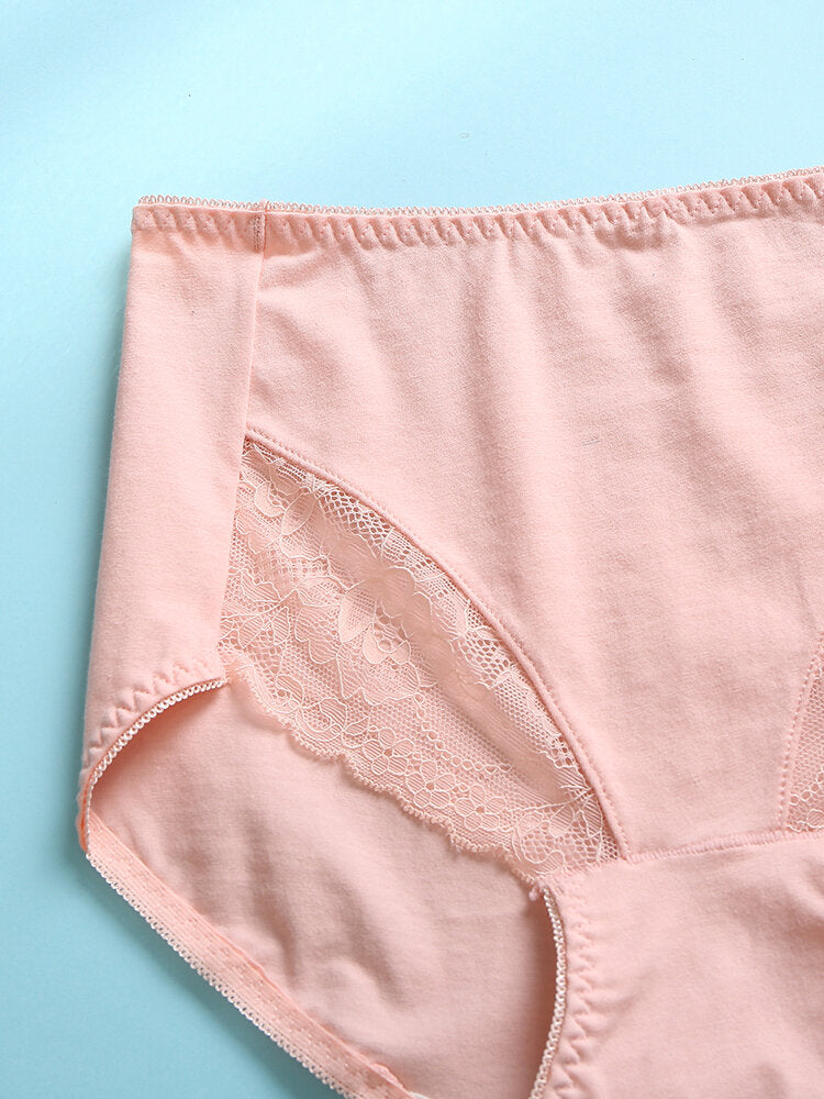Plus Size Women's Multi-Color Cotton Mid Waist Breathable Comfy Panties