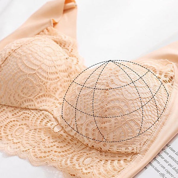Women's Plus Size Bras & Bralettes Seamless Full Coverage Solid Color Micro-elastic Push Up Casual Daily Nylon V Neck
