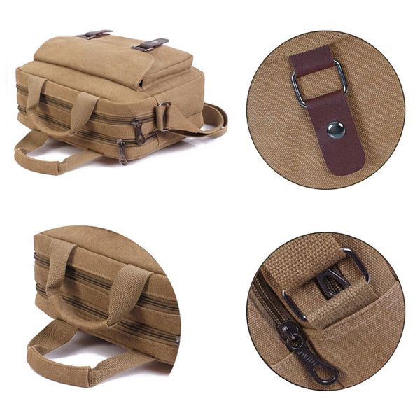 Men's Canvas Outdoor Large Capacity Wear-Resistant Shoulder Messenger Bag