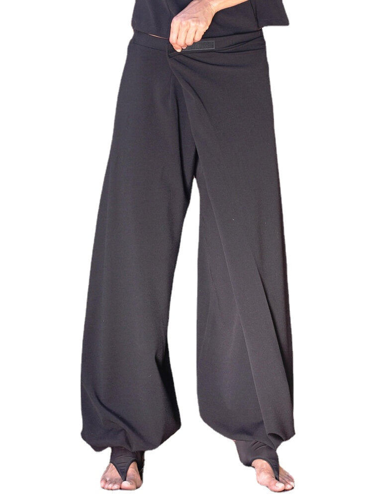 Women Pasteable Loose Pants Irregular Casual Gong Fu Trousers