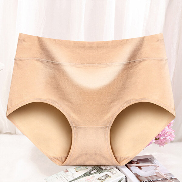 Soft Cotton Mid Waist Hip-Lifting Breathable Antibacterial Briefs