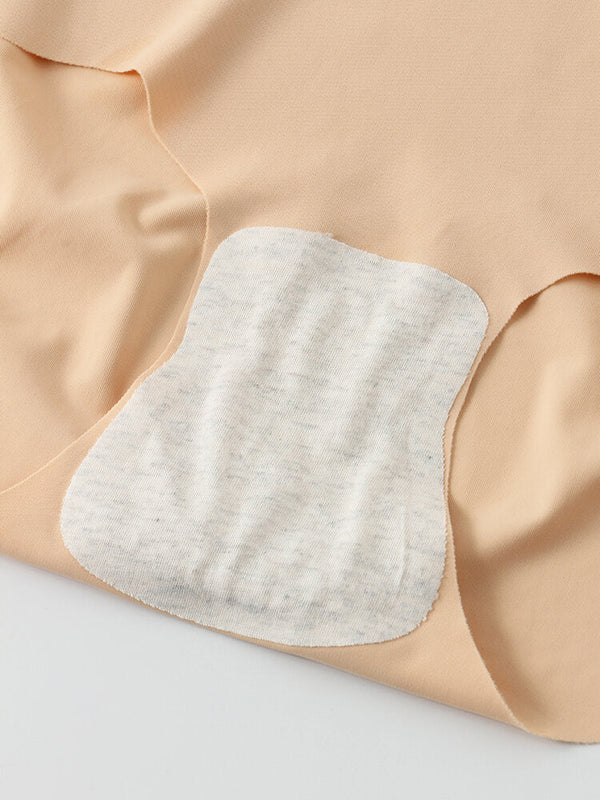 Women's Seamless Soft Mid Waist Panties - Comfy Elastic Solid Color