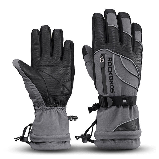 Over -30 degree Thermal Ski Gloves Waterproof Snowmobile Snowboard Glove Snow Unisex Snowboarding Fleece Skiing Gloves