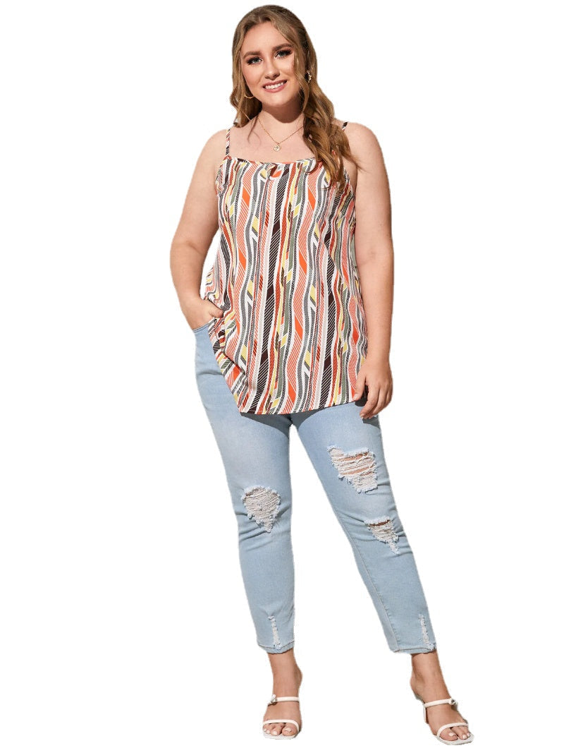 Plus Size Spaghetti Cut Out Sleeveless Cami