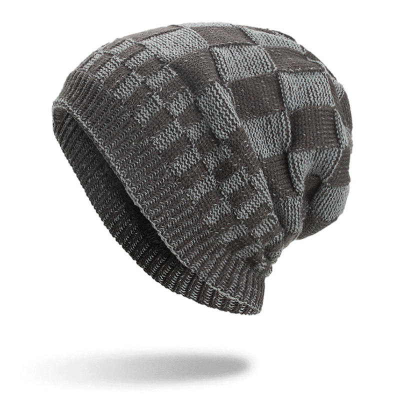 Winter Warm Coral Fleece Thicken Beanie Caps Outdoor Double Layers Knitted Hat